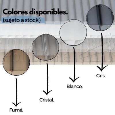 Colores disponibles de Placas Policarbonatos Alveolares