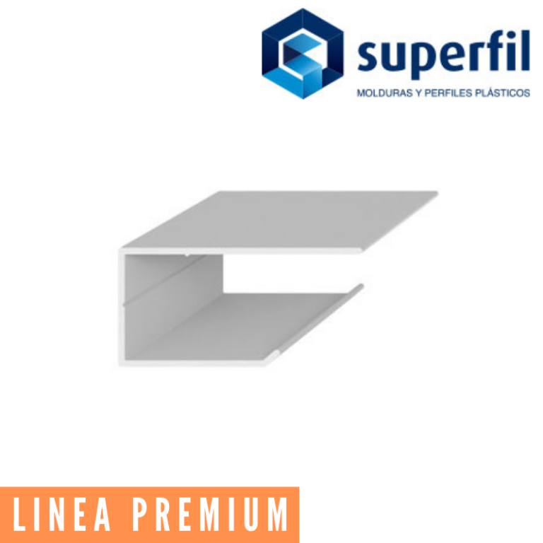 Perfil Terminal J para Cielorraso PVC Blanco 8mm x 4000mm