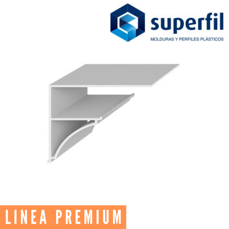 Perfil Terminal (Zócalo) para Machimbre PVC Blanco 14.5mm de espesor