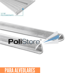 Perfil U de Policarbonato de 2,10 Mts Transparente