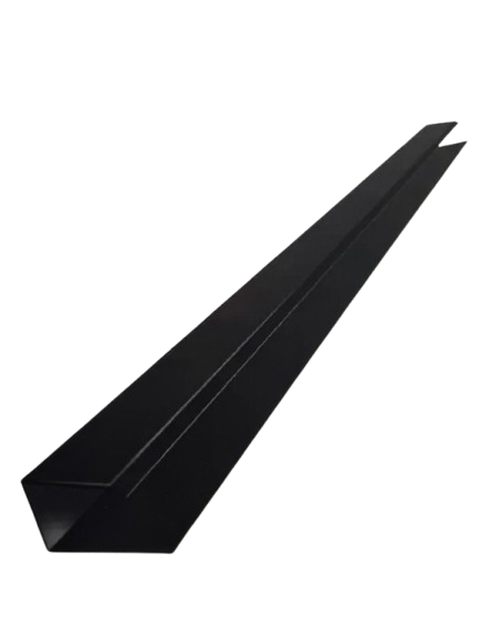 Perfil Terminal J para Cielorraso PVC Negro 8mm x 4000mm