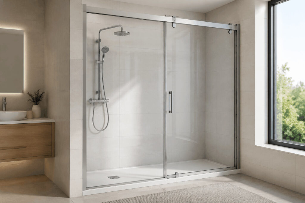 Mampara de baño con puerta corrediza